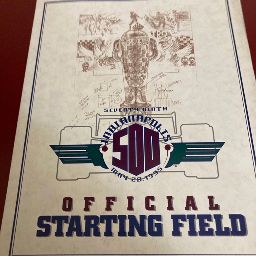 Indianapolis 500 Official Starting Field Poster (Vintage 1995)